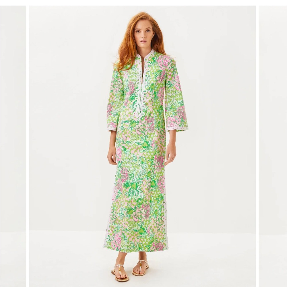 Lilly Pulitzer Floral Maxi Dress - Green and Pink